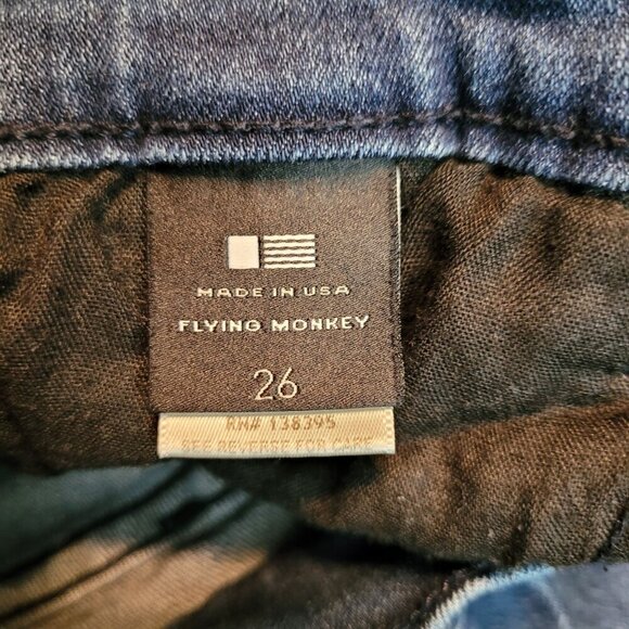 Flying Monkey Jeans Womens 26 Skinny Low Rise Ripped Zip Ankle Medium Dark Wash - Picture 5 of 12